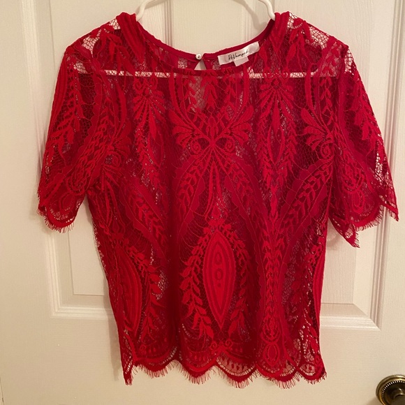 Red lace top - Picture 1 of 3